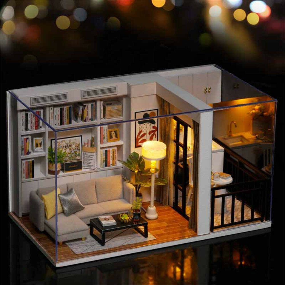 Cuteroom DIY Doll House Life Style QT-005-B Mini Collection Model Hand-assembled Model Toys with Dust Cover