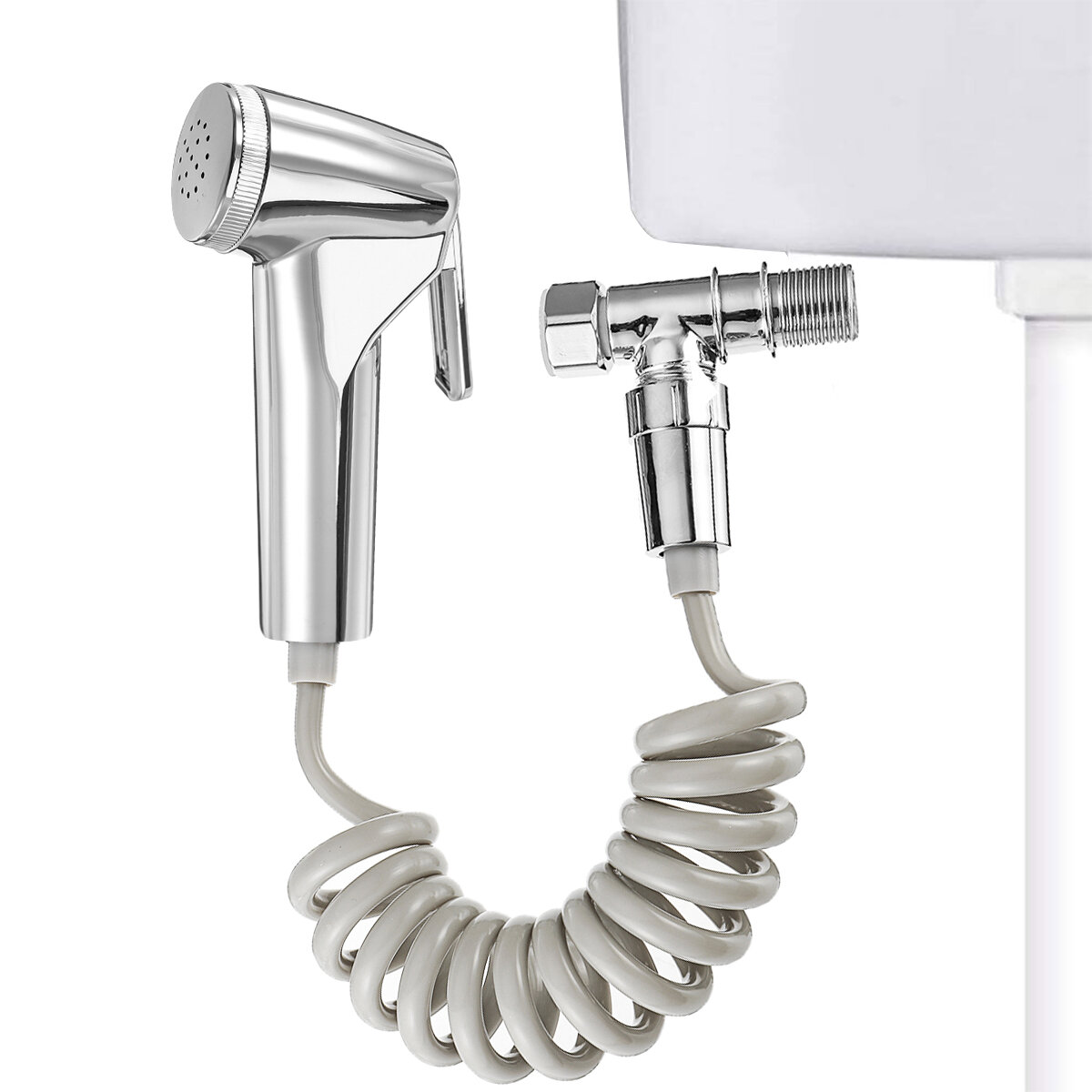 ABS draagbare handheld bidetspuitset voor toilet Intrekbare veerslangadapter Gratis montagebeugel Re