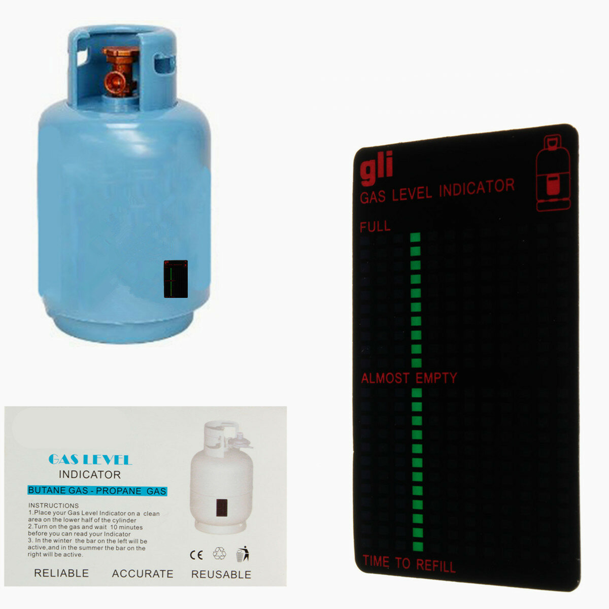 Propane Butane LPG Fuel Gas Tank Level Indicator Magnetic Gauge Caravan Bottle