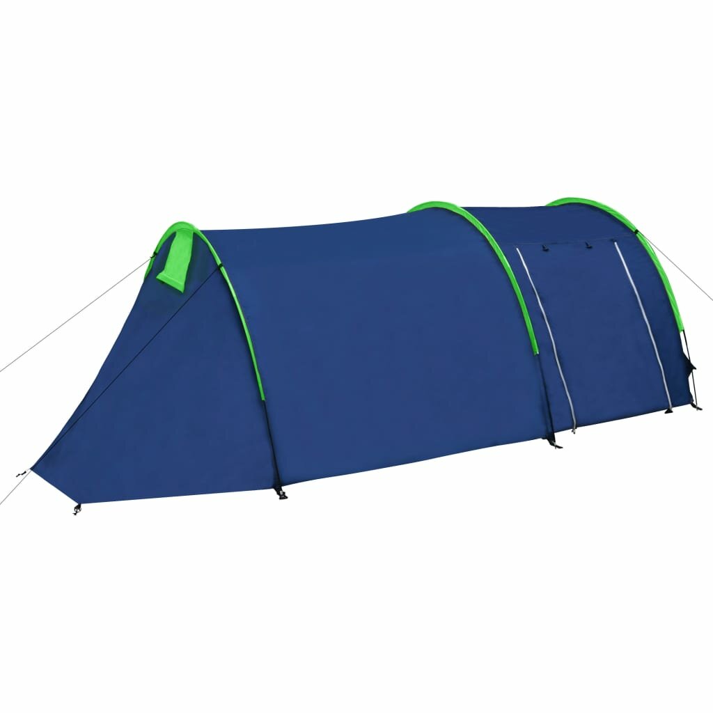 [US Direct] Водонепроницаемы Кемпинг Палатка для 2–4 человек Туннельная палатка для Кемпинг Стекловолоконные палки для пеших прогулок, синие и 