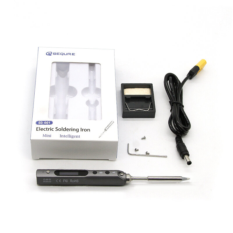 SEQURE SQ-001 XT60 65W Digital OLED Programmable Portable Mini Soldering Iron RC Car Parts Grey For 