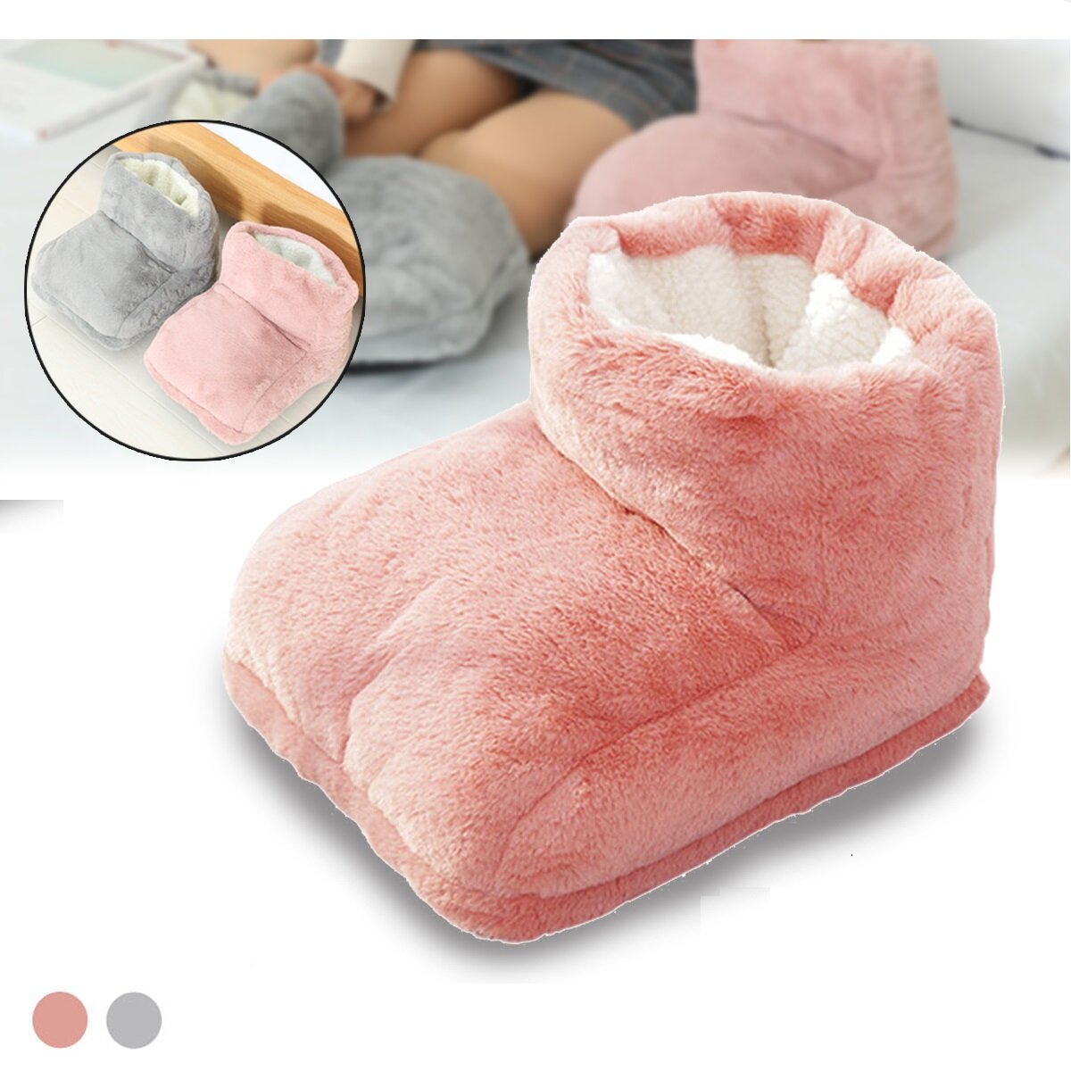 

USB Electric Foot Warmer Built-in Heater Timer Function Power Saving Safe Start Warm Foot Cover Feet Heating Pad