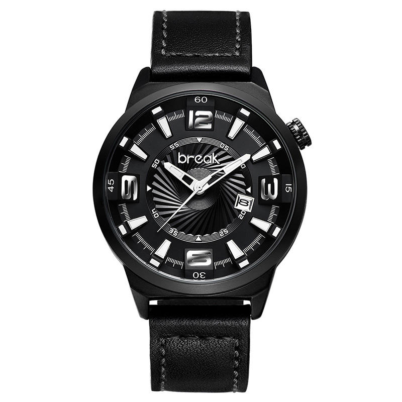 BREAK 5109 Unique Design Unisex Watch Leather or Rubber Band Quartz Watch