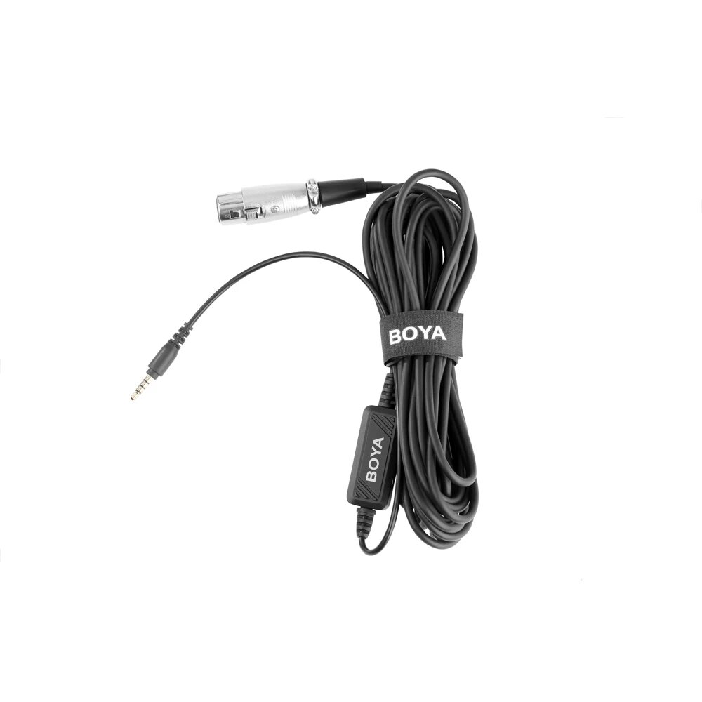 BOYA BY-BCA6 XLR to 3.5mm TRRS Adapter Cable Microphone Audio Gain Output Splitter Headphone Monitor for Smartphone 6 Me
