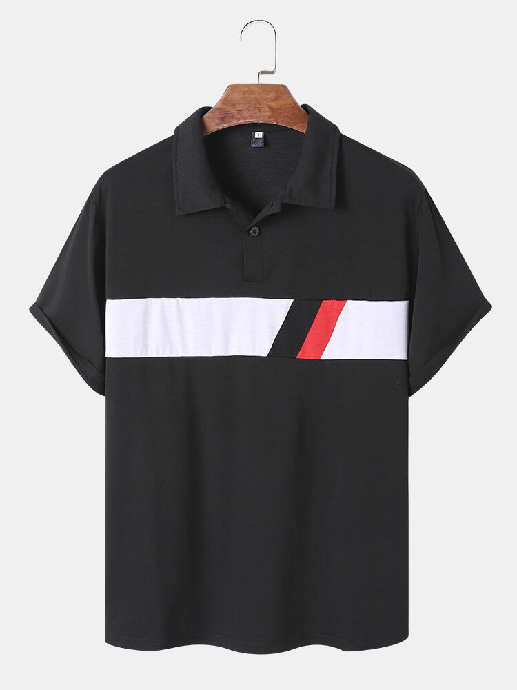 

Мужские рубашки для гольфа Colorblock Front Кнопки Business Work Soft Breathable Golf Shirts