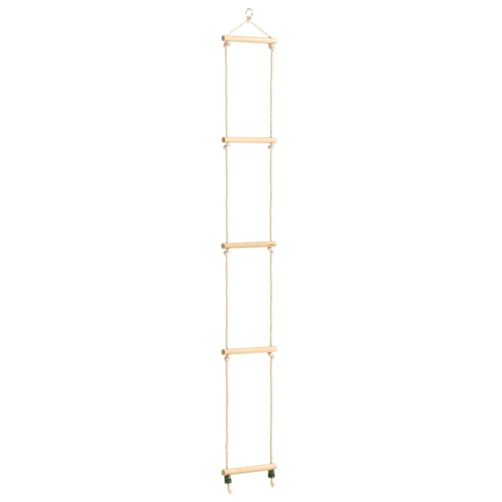[EU Direct] vidaxl 91936 Kids Rope Ladder Solid Wood and PE 30x168 cm Children Kindergarten Interactive Toy Outside Indo