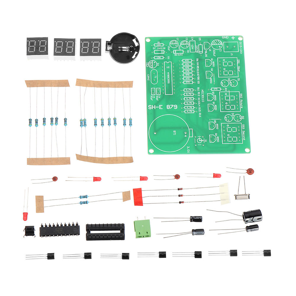 

5pcs DIY 6 Digital LED Electronic DIY Clock Kit Electronic Component Parts 9V-12V AT89C2051