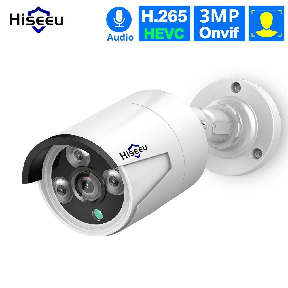 Mini telecamera bullet IP Hiseeu HB612 HB613 1536P 3.0MP POE ONVIF P2P IP66 impermeabile all'aperto con visione notturna