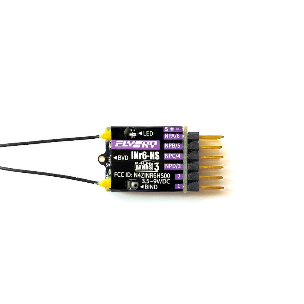 FlySky INr6-HS 2.4GHz 6CH AFHDS 3 RC Receiver Built-in Height Sensor Support Newports Interface PWM/