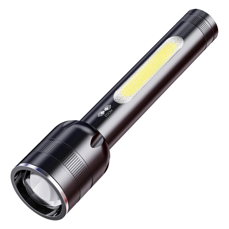 XANES? XHP50 500LM 300m Zoomable Flashlight with 300LM COB Side Light Mobile Phone Powerbank Quad Co