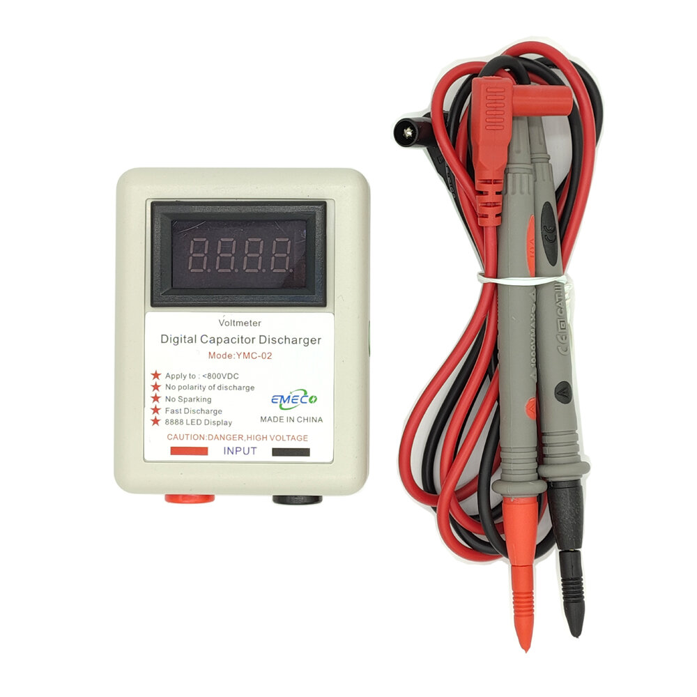 800V Digital Capacitor Fast Discharger High Voltage Discharging Tool Electronic Repair Display Sparkpen Matenance Protec