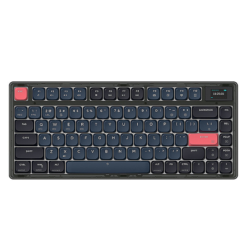 

Ajazz AK832PRO Low Profile Wireless Mechanical Keyboard with TFT Color Screen Triple Mode 81 Keys RGB Keyboard for Mac W