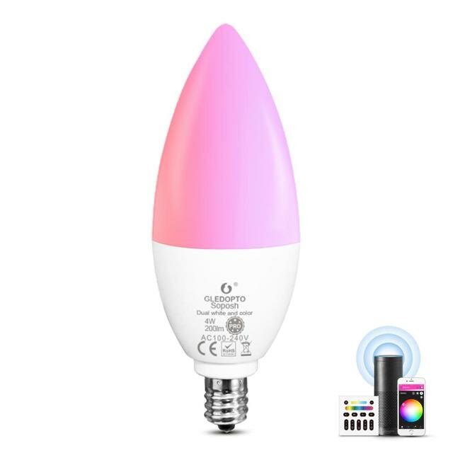 

GLEDOPTO E14/E12 RGB+CCT 4W Smart Light Bulb Pro For Bedroom Living Room Compatible with ZIGBEE 3.0 Tuya APP Voice RF Re