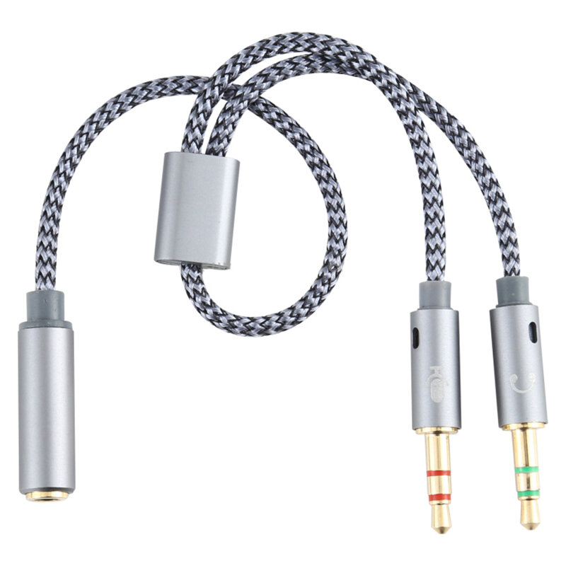 Bakeey YH192 2-In-1 Audio Cable 3.5mm Adapter Female to Microphone Audio Male Braided Conversion Lin
