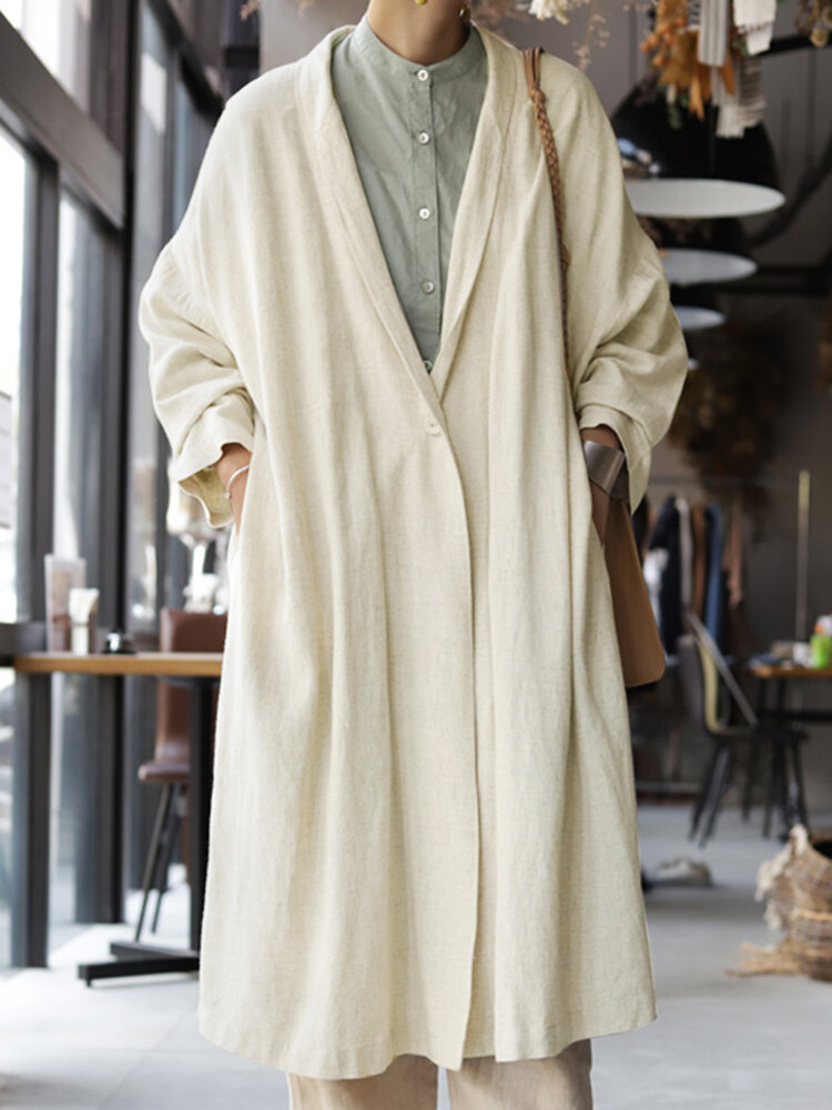 100 Cotton Plus Size Solid Soft Raglan Sleeve V Neck Cardigan for Women