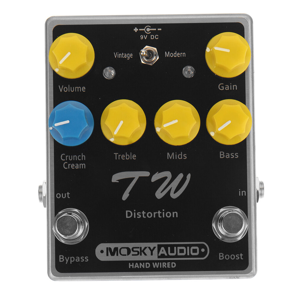 Mosky TW Distortion gitaareffectpedaal van hoge kwaliteit met condensatoren / weerstanden / IC Three