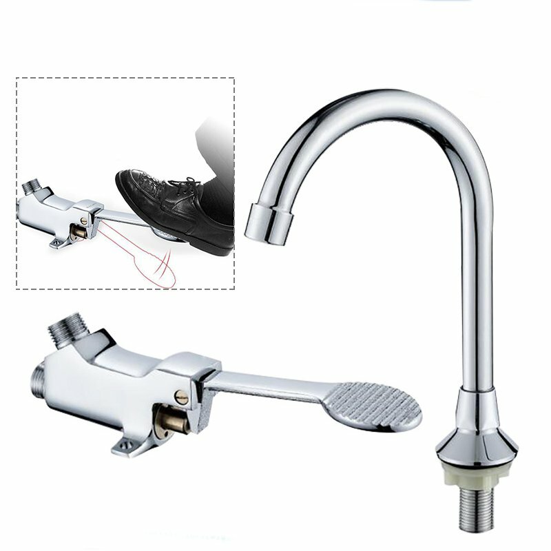 G1/2 Foot Pedal Control Valve Faucet Basin Switch Kitchen Sink Bathroom Tap