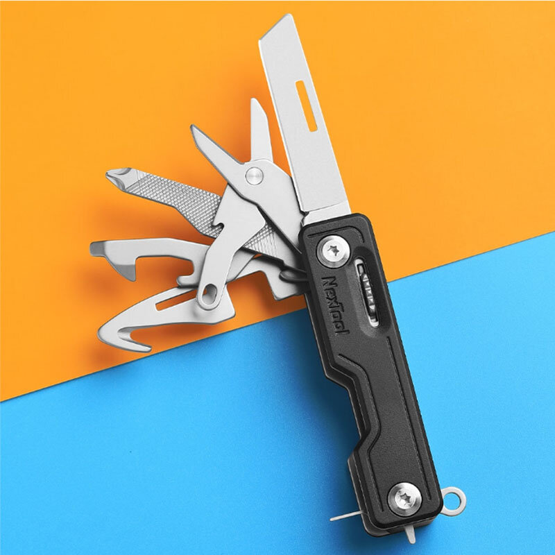 NEXTOOL 10-σε-1 Πτυσσόμενο πολυλειτουργικό EDC Knife Mini θήκη καρτών ανοιχτήρι μπουκαλιών Scissors ABS Φορητό μαχαίρι φρούτων Εξωτερικά εργαλεία επιβίωση