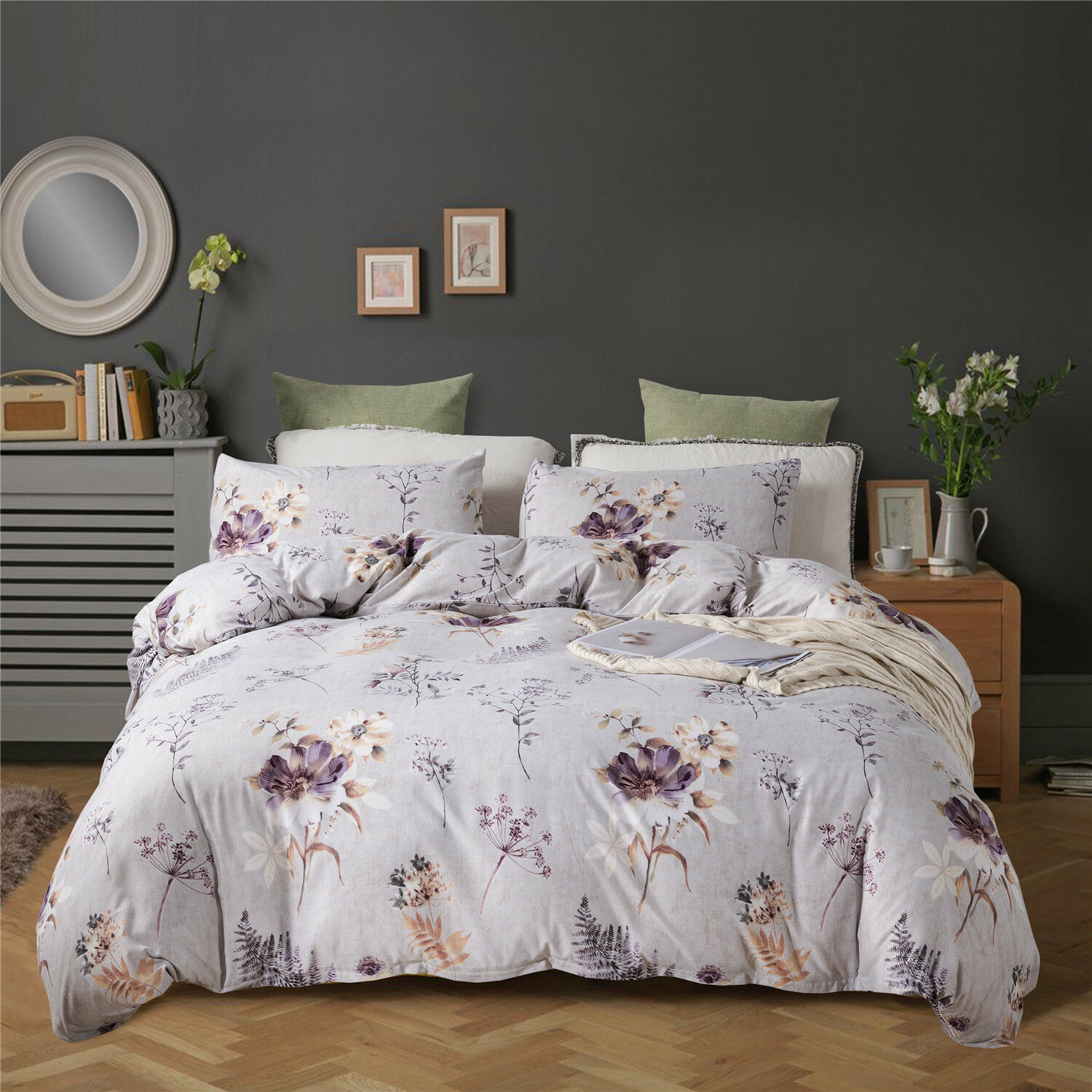 

2/3pcs Bedding Set Printed Flowers Comforter Quilt Cover Pillowsilp Cotton Warm Soft Duvet Cover for Home Textile