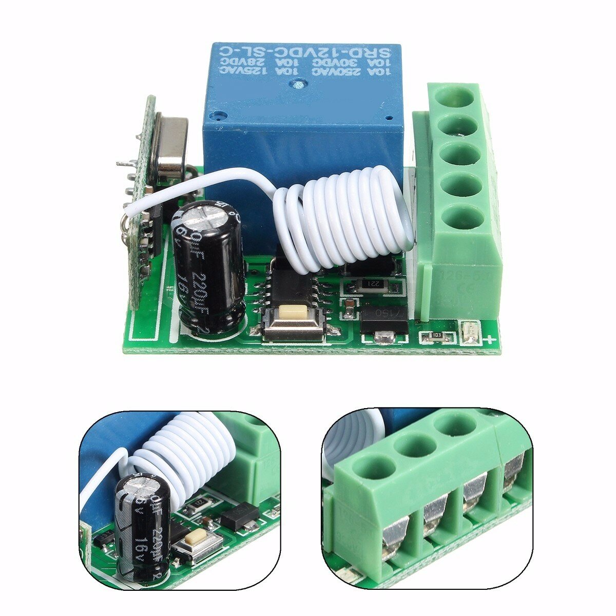 

Geekcreit® DC12V 10A 1CH 433MHz Wireless Relay RF Remote Control Switch Receiver