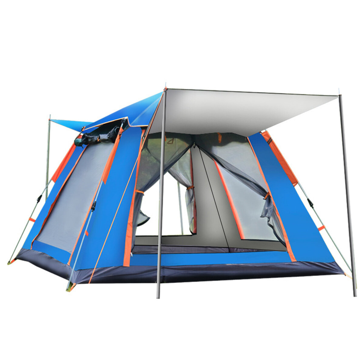 6-7 ember számára Teljesen automatikus sátor Kültéri kempingezés Családi piknik utazás Esőálló szélálló sátor