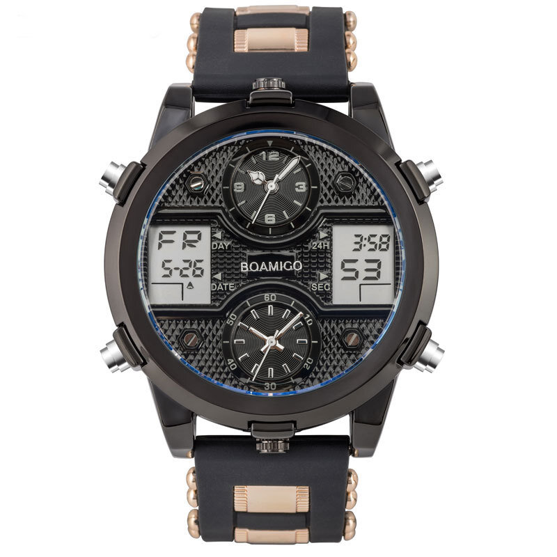 BOAMIGO F931 Fashion heren digitaal horloge Lichtgevende datumweergave Creatieve wijzerplaat Waterdi