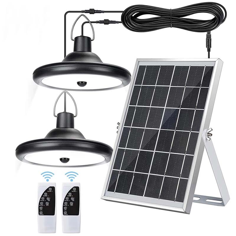 Doppia Testa solare Lampada a Sospensione Impermeabile Ad Alta Capacità Per Esterni Al Coperto solare lampada Adatto Per Cortili Garage Ecc