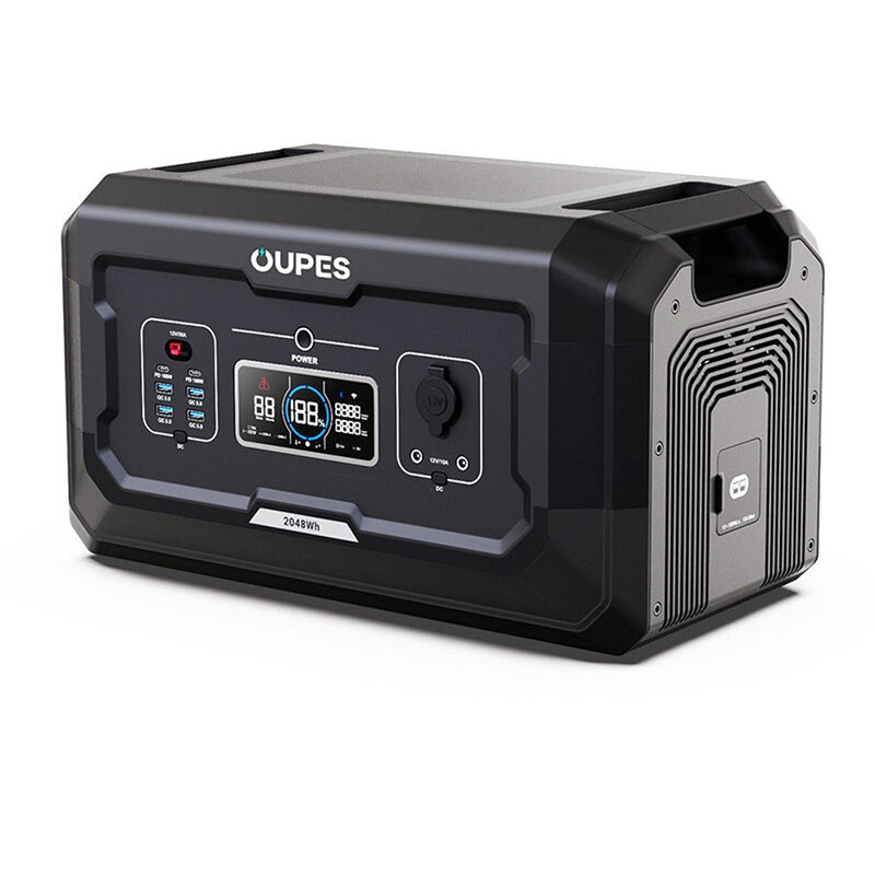 [US Direct] OUPES S2 Smart Extra Batterie für Mega 2, LiFePO4 Batterie-Backup mit 2048Wh, vollständige Aufladung in 0.6H, Batterie-Backup für den Hausgebrauch, Stromausfall, Camping, Wohnmobil