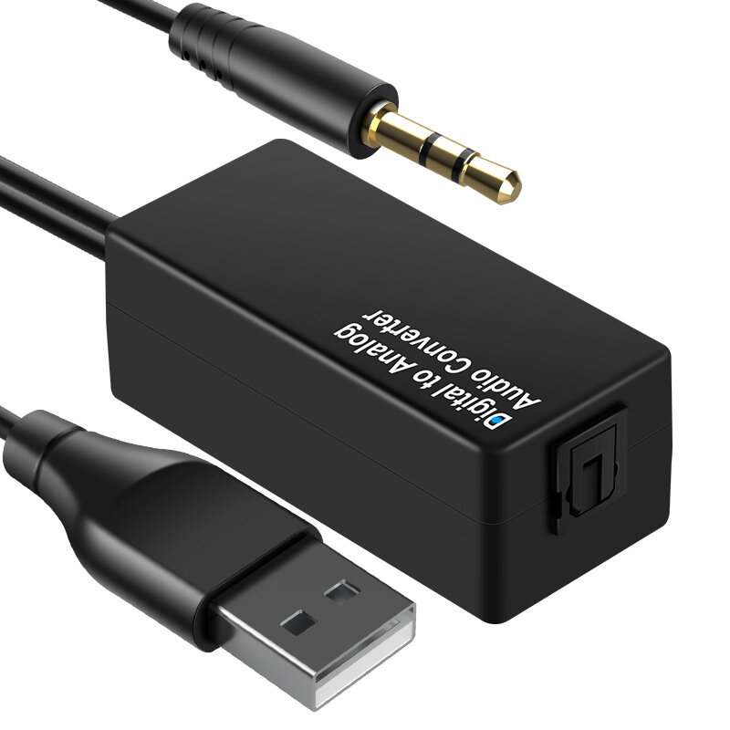 

D15 3.5mm Audio Converter DAC Digital to Coaxial Analog USB Decoder Adapter Jack Optical Fiber Converter for HDTV DVD