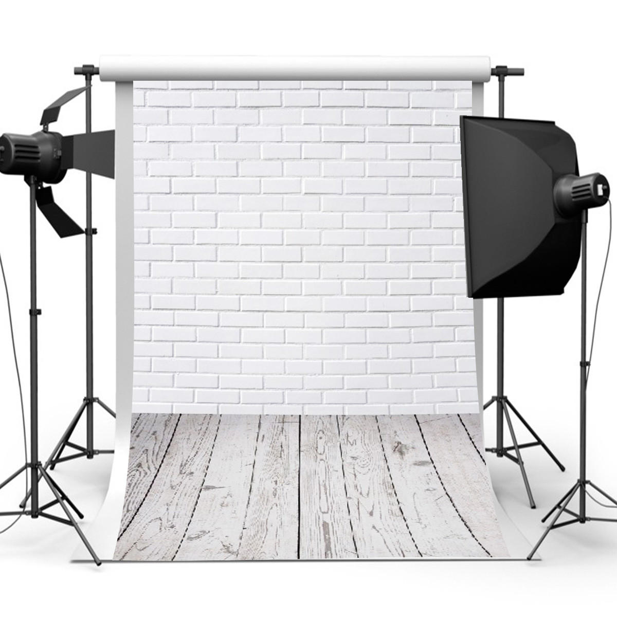 3x5FT witte bakstenen muur vloer achtergrond Studio Prop achtergrond