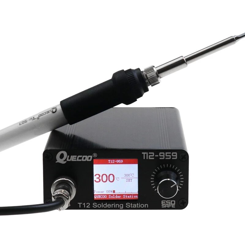 

STM32 T12-959 V5.1 Soldering Station Electronic Soldering Iron with 2.6inch OLED Digital Display and 5Pin 907 Handle Iro