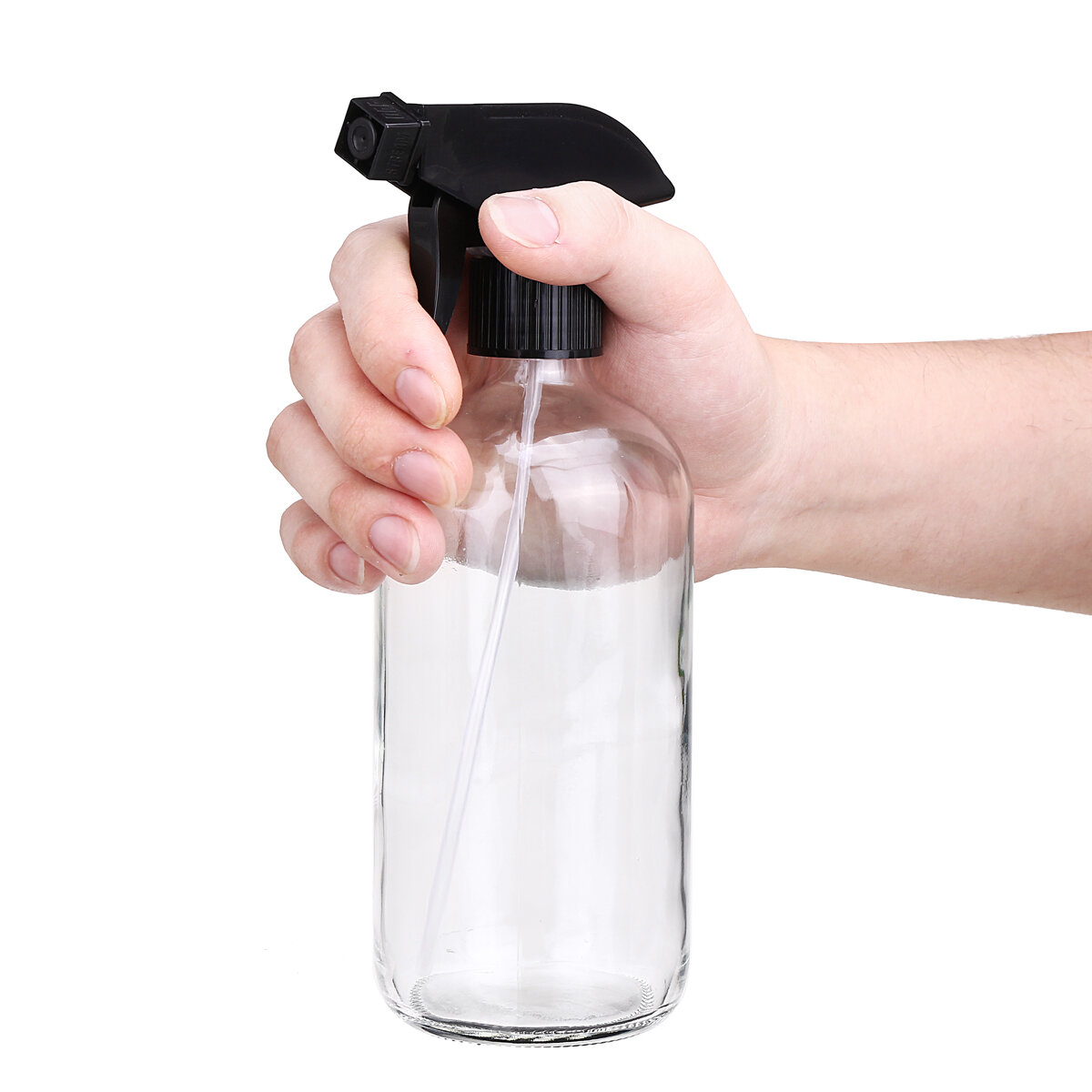 

250ml/500ml Clear Glass Bottle With Trigger Sprayer Cap Essential Oil Water Spraying Bottle