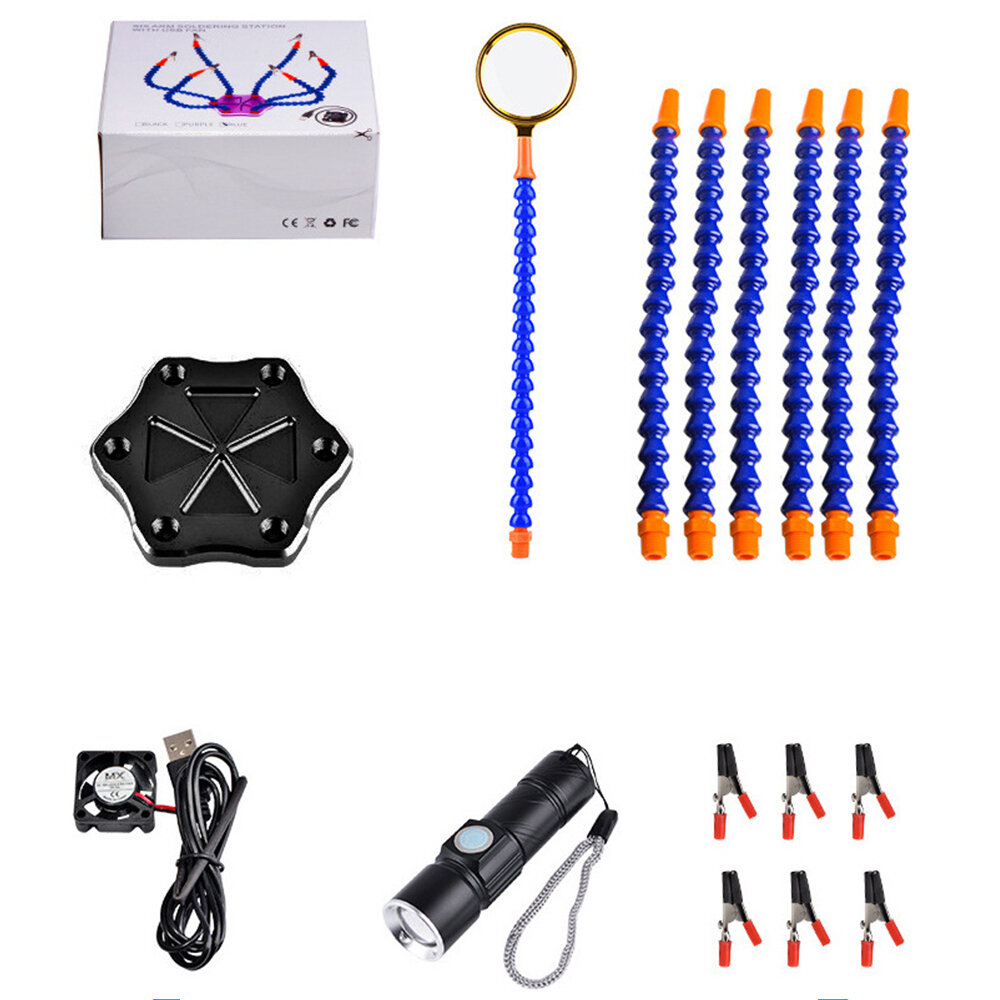best price,soldering,helping,hand,6pcs,flexible,arms,discount