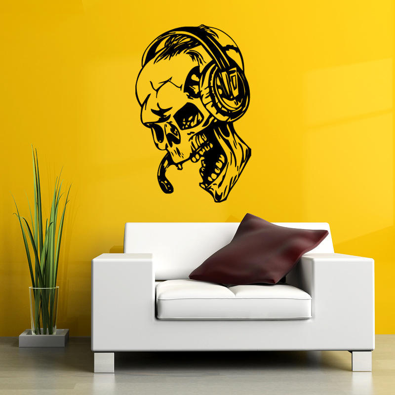 Hallowen Skull Head Showcase Glas Venster Decor Muursticker Party House Home Decoration Creatief Dec