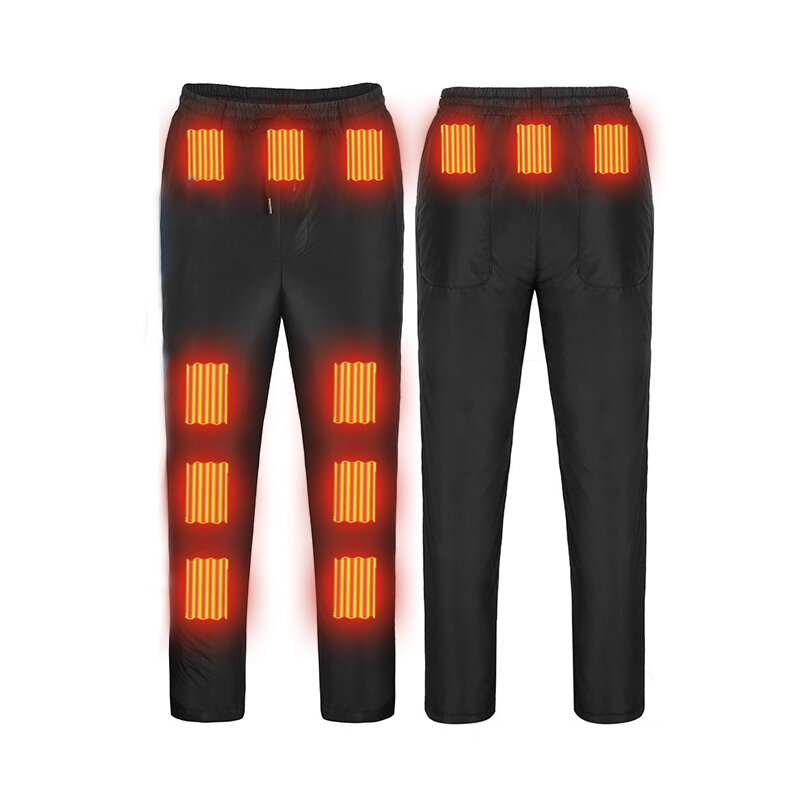 Pantaloni termici elettrici MIDIAN per uomo per l'inverno con 12 zone riscaldate, caldi e confortevoli, con riscaldamento al ginocchio, alla schiena e al ventre
