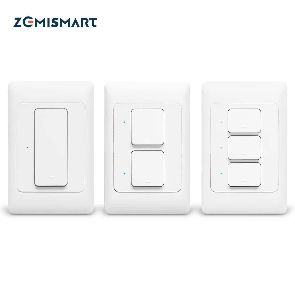

Zemismart New Дизайн Zigbee3.0 кнопочный выключатель света SmartThings Control US AU физические настенные выключатели кн