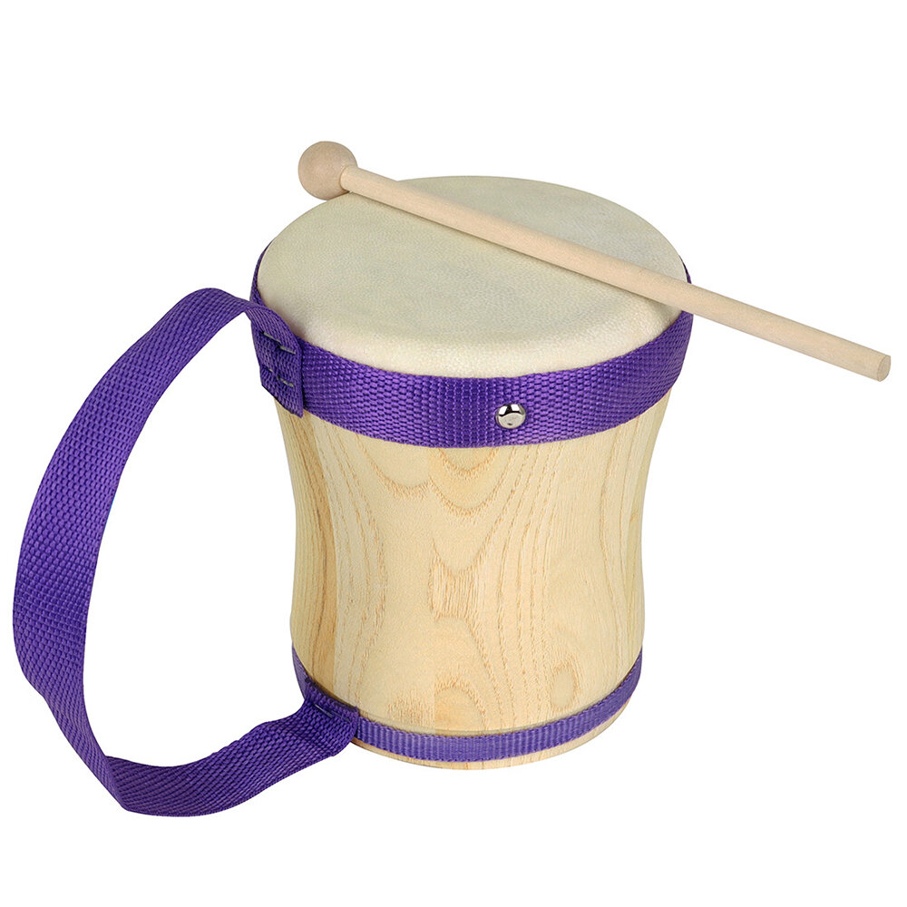 Orff Instrument Indian Drum Chun Wood Sheepskin Hand Drum Tambourine Percussion Instrument Children 