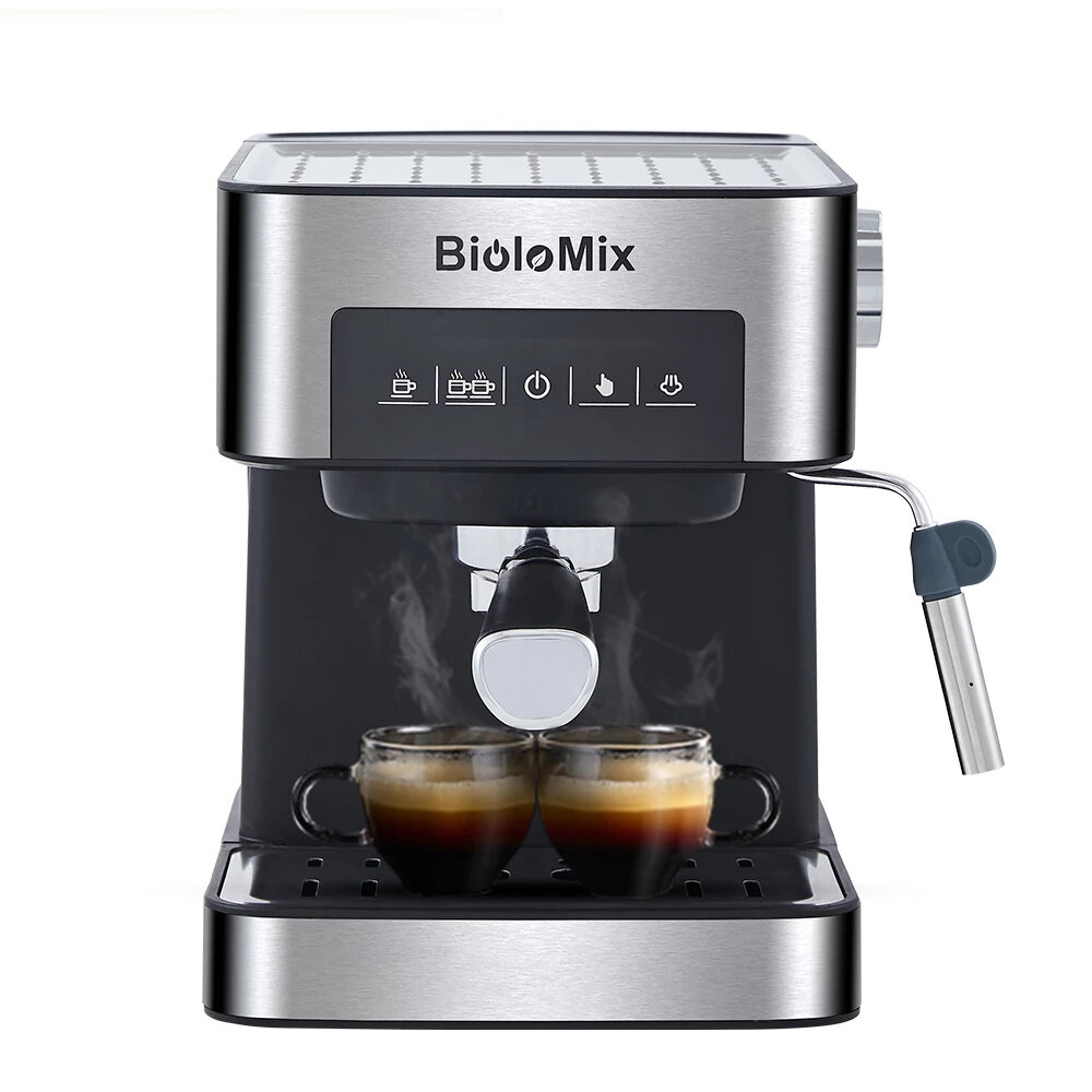 

BioloMix CM6863 20 Bar Italian Type Espresso Coffee Maker Machine with Milk Frother Wand for Espresso, Cappuccino, Latte
