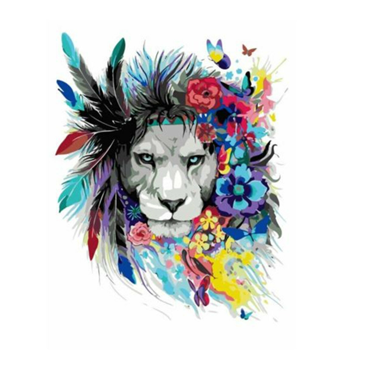 DIY Digital Painting Art Kit Lion 40*50cm Art Craft Kit Handmade Wall Decorations Gifts with Wooden 