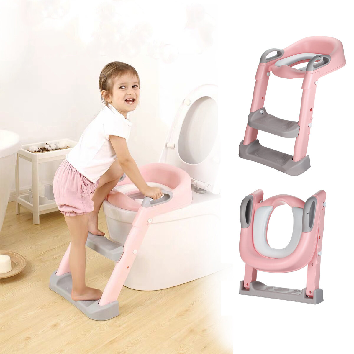Opvouwbare extra toiletladder voor kinderen Baby-babyladder Opvouwbaar toilet Kind Toiletringbenodig