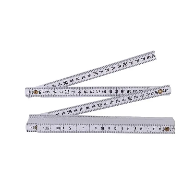 Tp 2m plastic folding ruler straight ruler double scale 10 locking joints 200cm portable carpenter measuring tools