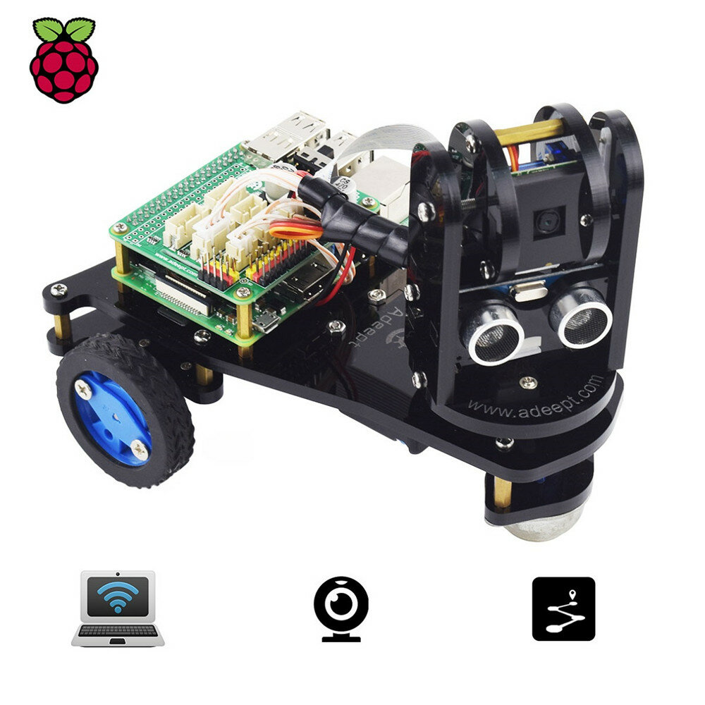

Adeept® PiCar-A WiFi 3WD Smart Robot Car Kit for Raspberry Pi Real-time Video Transmission STEM Educational Robot