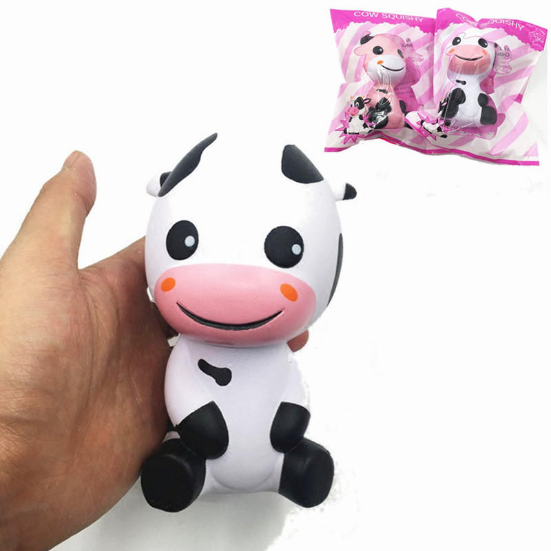 Squishy Baby Cow Jumbo 14cm Slow Rising With Packaging Animals Collection Gift Decor Toy
