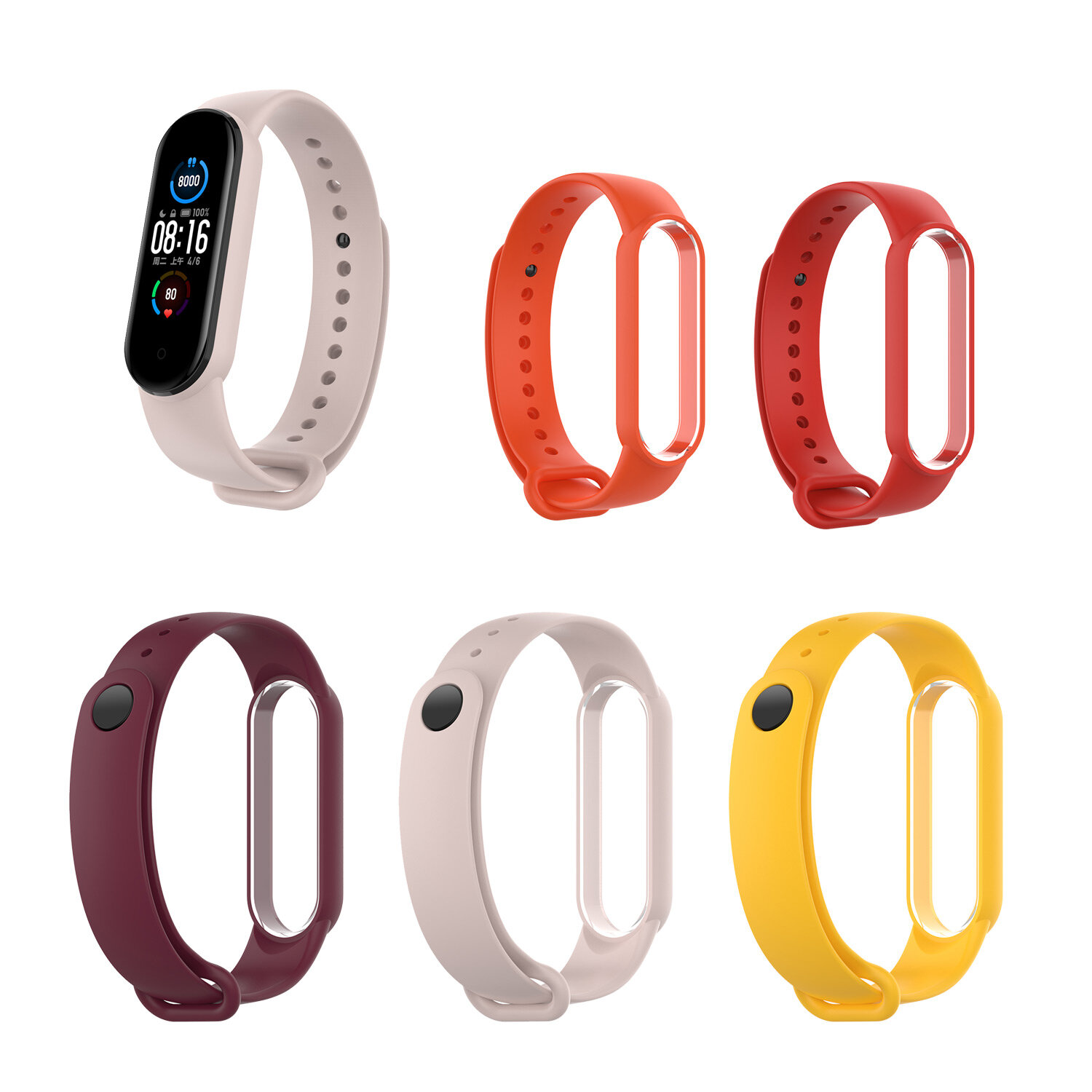 Bakeey colorful tpu watch band watch strap replacement for xiaomi miband 5 non-original