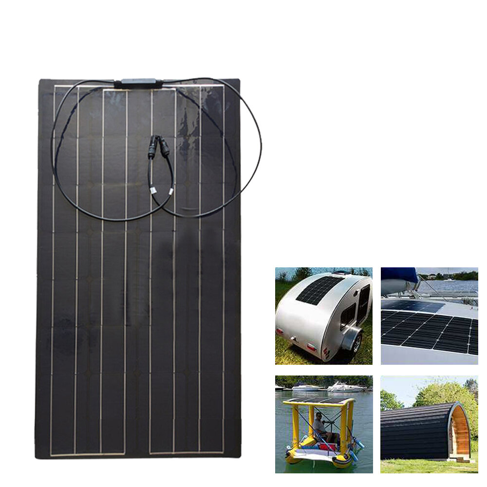 100W 18V TPT Solarpanel Hocheffizientes Solarladegerät DIY-Anschluss Batterie Ladegerät Outdoor Camping Travel