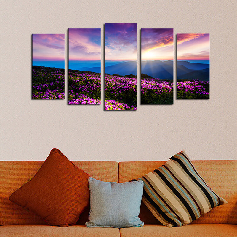 

5Pcs Canvas Print Paintings Scenery Oil Painting Wall Decorative Printing Art Picture Frameless Home Office Decoration