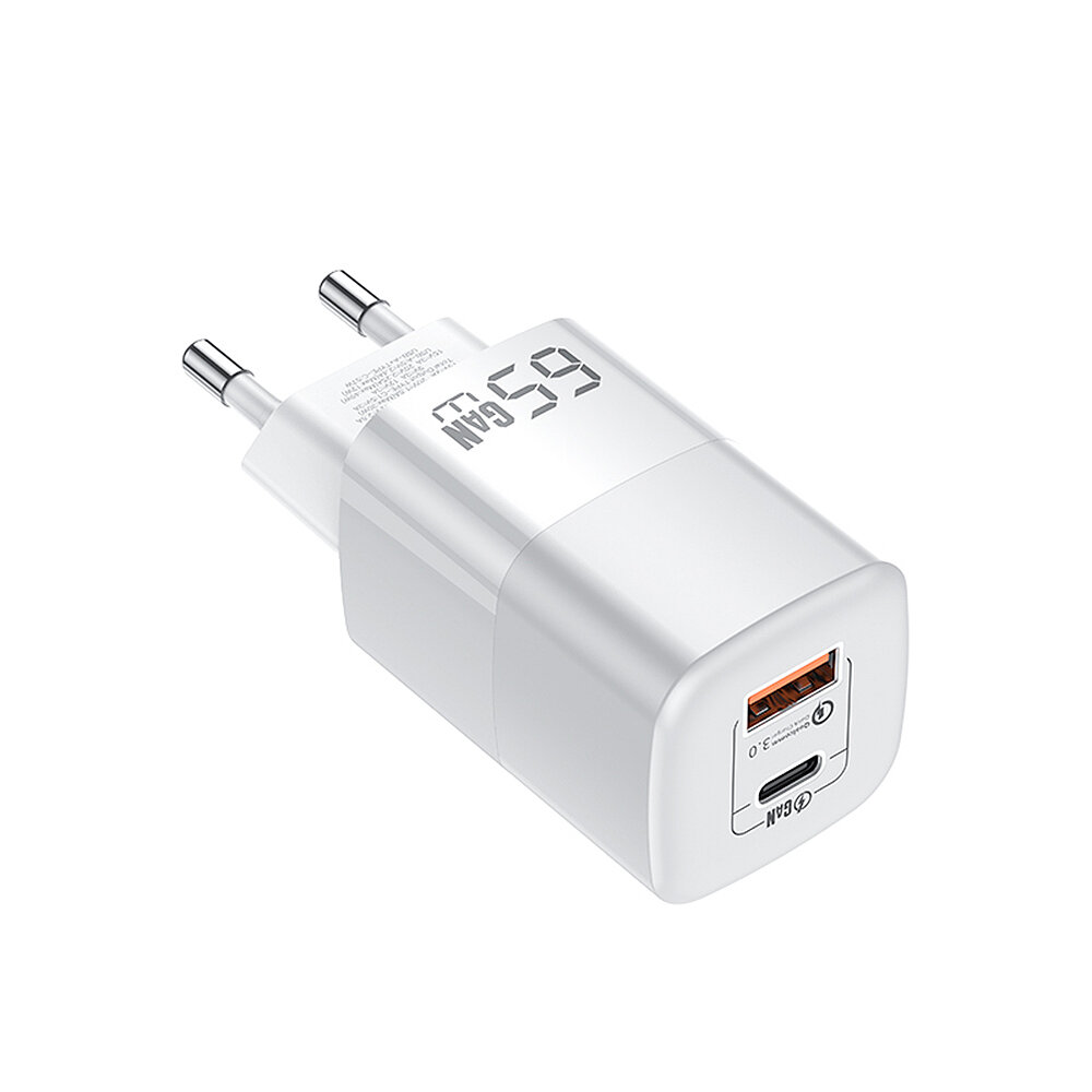

[GaN Tech]KUULAA 65W 2-Port USB PD Charger 65W GaN PD30W Type-C Fast Charging Wall Charger Adapter EU Plug for iPhone 13