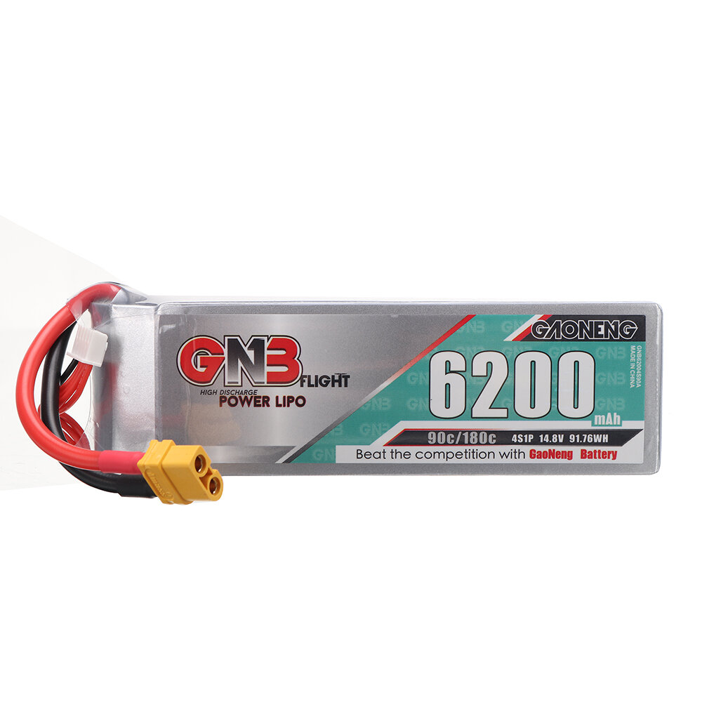 Gaoneng GNB 14.8V 6200mAh 90C 4S LiPo-batterij T/XT60/XT90/EC5/TRX-stekker voor FPV Racing Drone