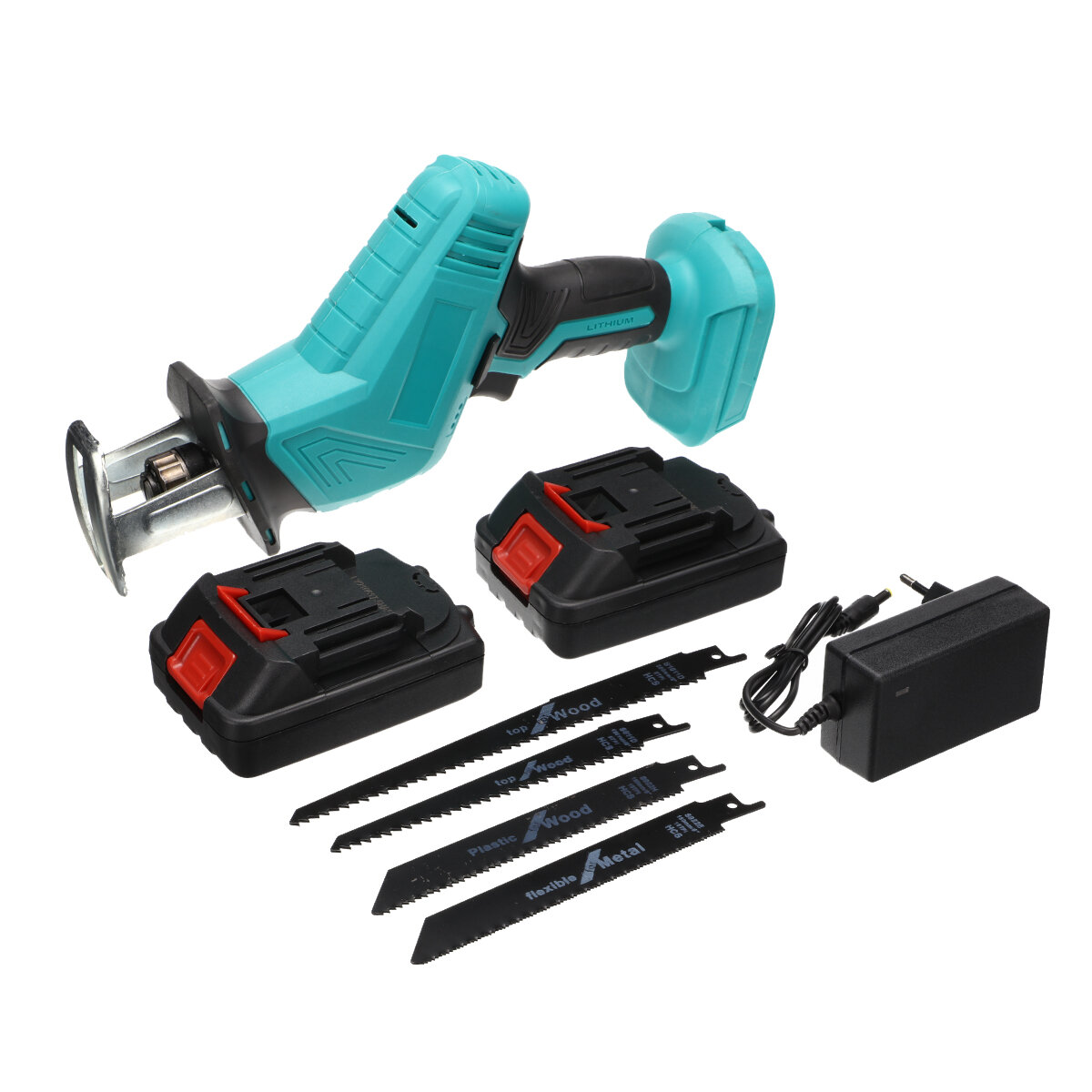 

Cordless Reciprocating Saw W/ None/1/2 Battery For Makita & 4pcs Saw Blades Woodworking Wood Cutter Electric Saw Fit Mak
