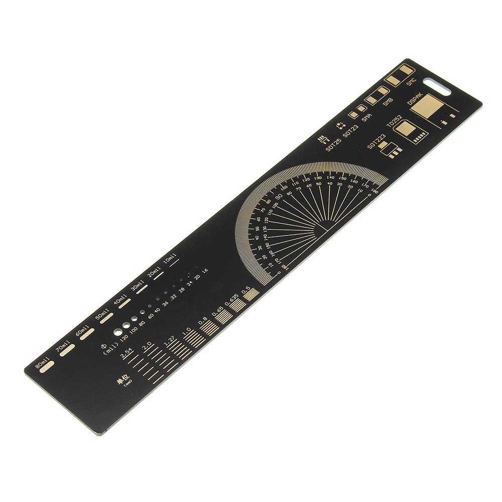 

3pcs 20cm Multifunctional PCB Ruler Measuring Tool Resistor Capacitor Chip IC SMD Diode Transistor Package 180 Degrees